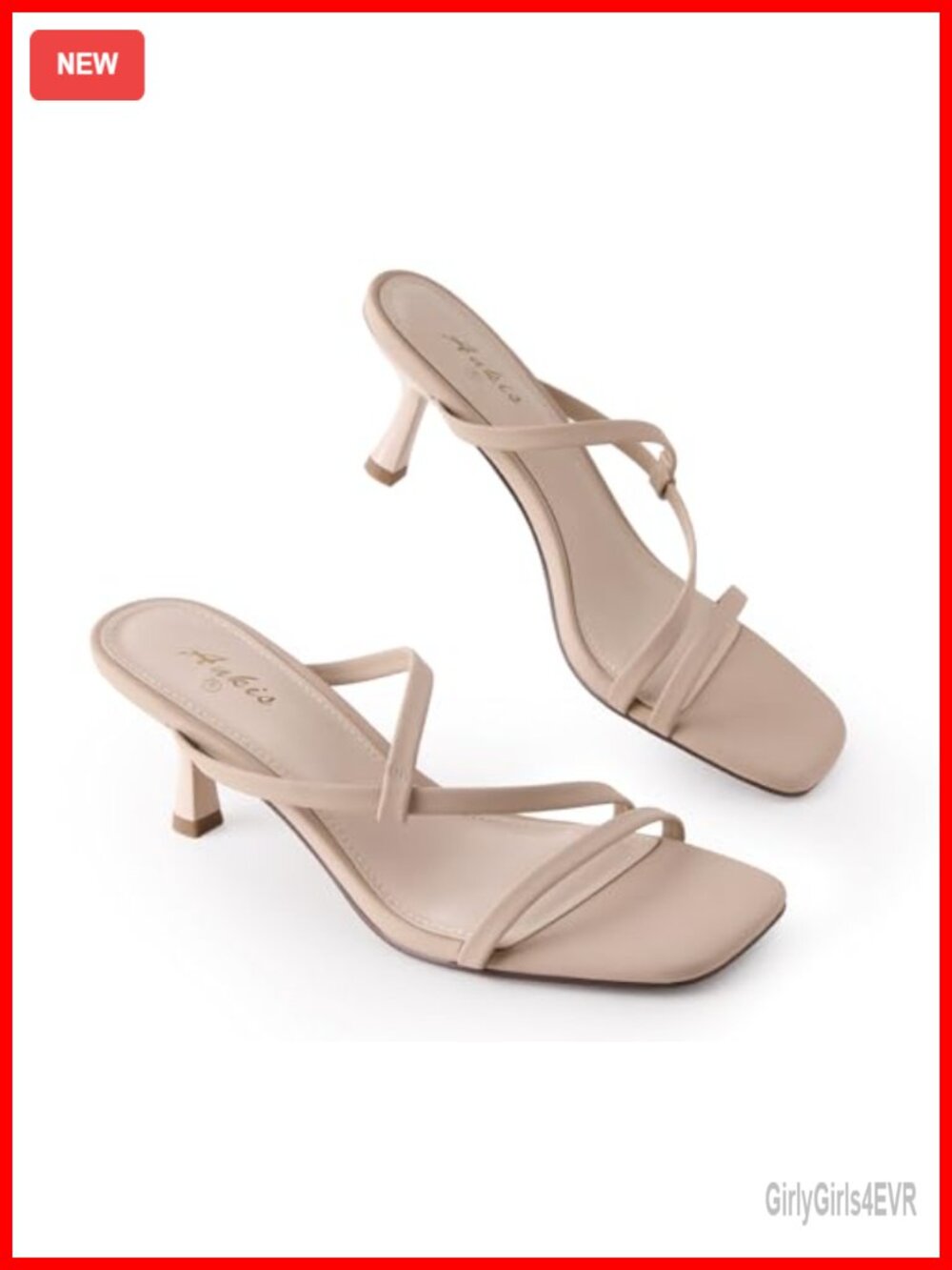 Womens Strappy Kitten Heels Square Open Toe 2.25 Inch Heeled Sandals
